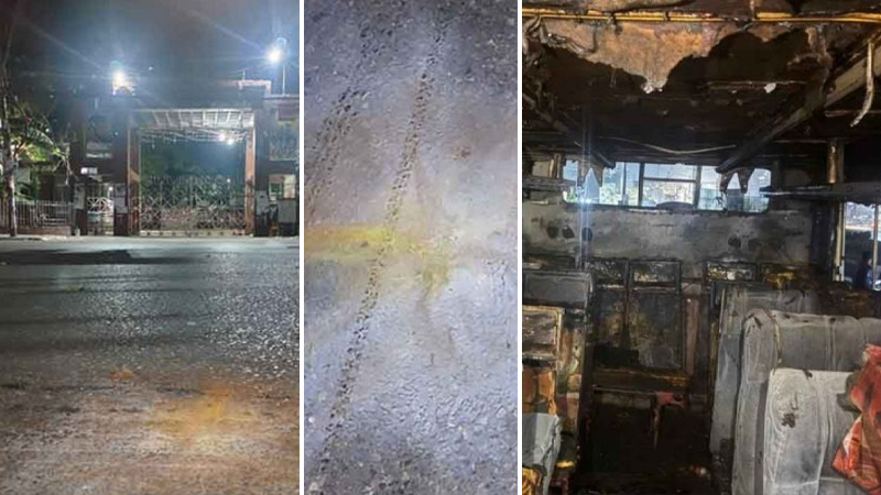 তিতুমীর কলেজ ও আমতলীতে ককটেল বিস্ফোরণ, মেরুল বাড্ডায় বাসে আগুন